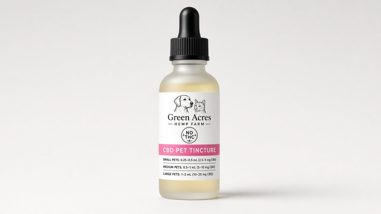 Green Acres MCT CBD Pet Tincture bottle